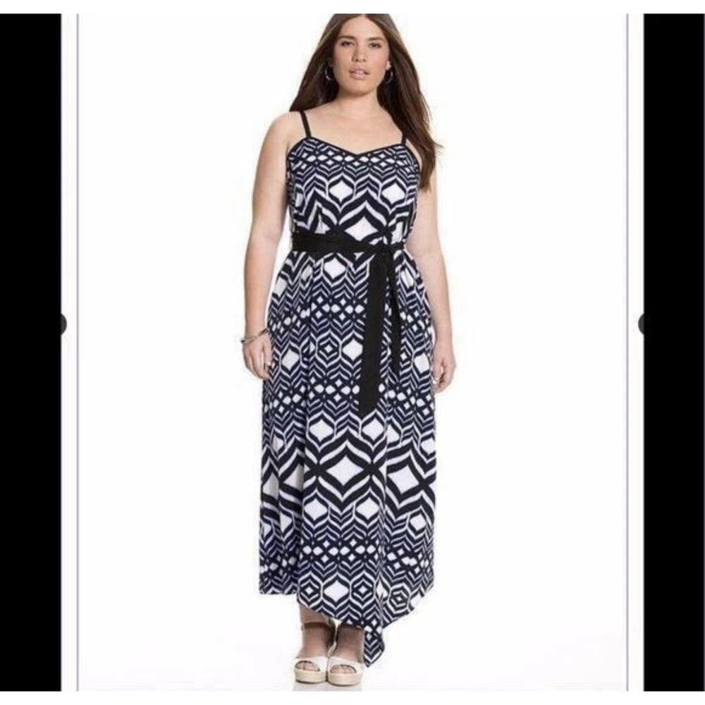 LANE BRYANT 18/20 ~ IKAT PRINT Light & Airy Maxi Vacation Dress